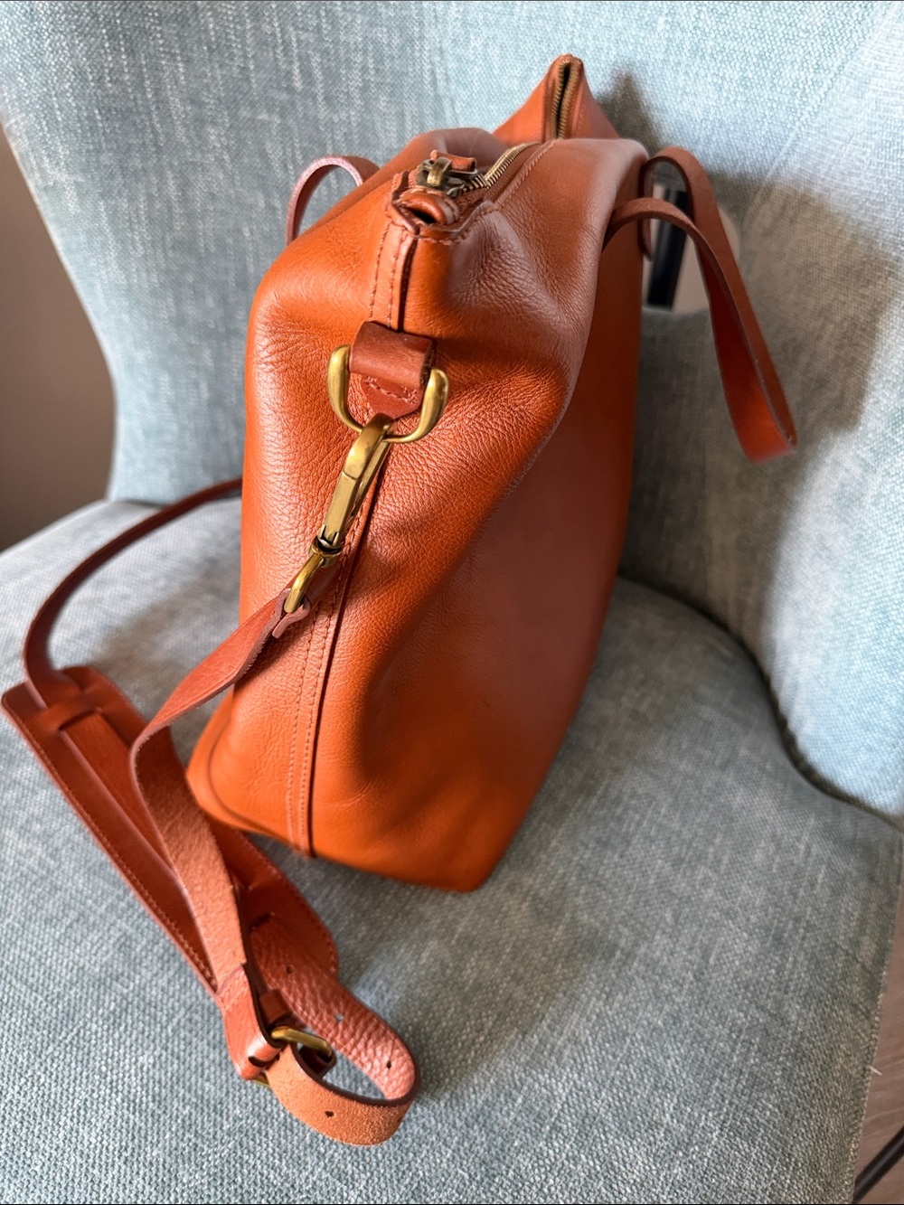 Madewell’s Leather Zip Transport Tote in Cognac Brown - Women Bags - Picture 4 of 4